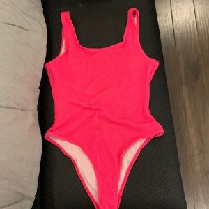 Hot pink size M one piece bathing suit